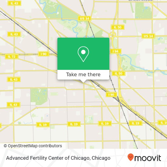 Mapa de Advanced Fertility Center of Chicago