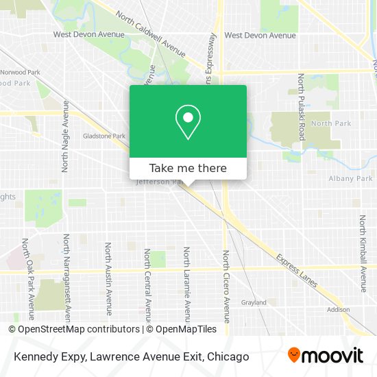 Kennedy Expy, Lawrence Avenue Exit map