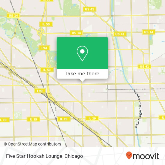 Mapa de Five Star Hookah Lounge