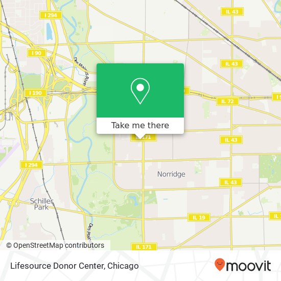 Lifesource Donor Center map