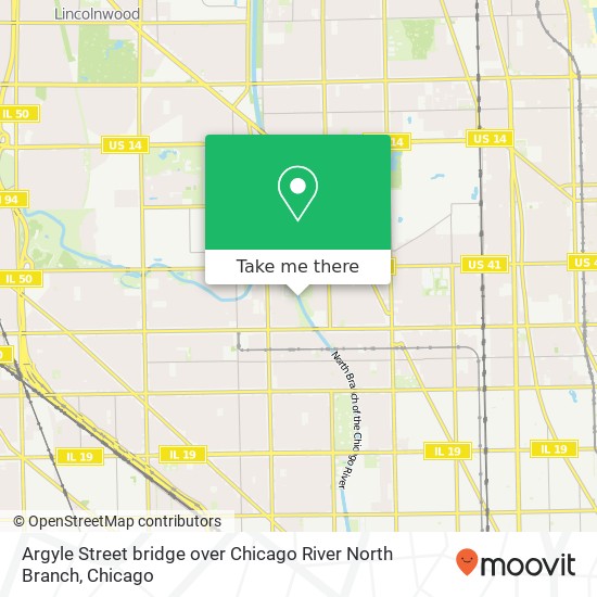 Argyle Street bridge over Chicago River North Branch map