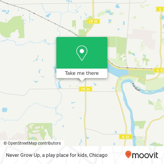 Never Grow Up, a play place for kids map