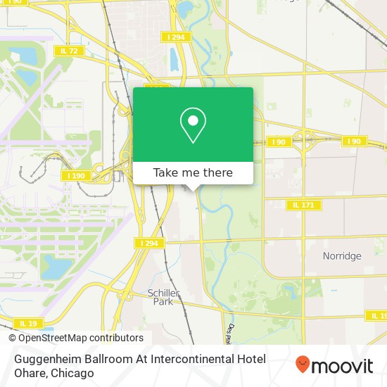 Mapa de Guggenheim Ballroom At Intercontinental Hotel Ohare