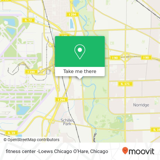 fitness center -Loews Chicago O'Hare map