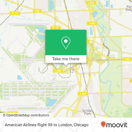 American Airlines flight 98 to London map