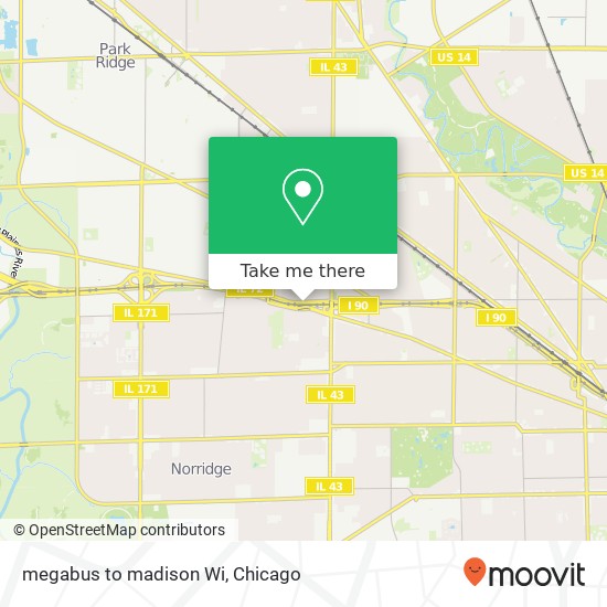 Mapa de megabus to madison Wi