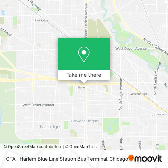 Mapa de CTA - Harlem Blue Line Station Bus Terminal
