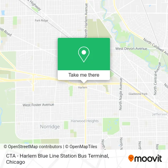 CTA - Harlem Blue Line Station Bus Terminal map