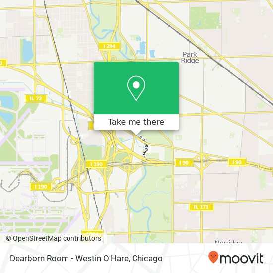 Mapa de Dearborn Room - Westin O'Hare