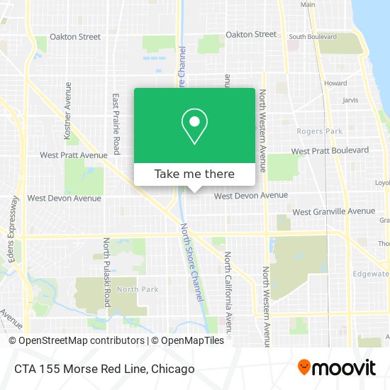 CTA 155 Morse Red Line map
