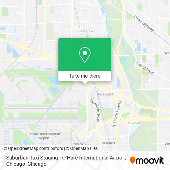 Suburban Taxi Staging - O'Hare International Airport - Chicago map