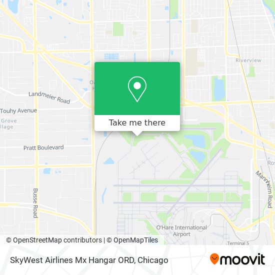 SkyWest Airlines Mx Hangar ORD map