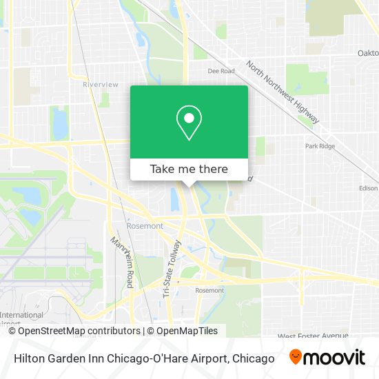 Hilton Garden Inn Chicago-O'Hare Airport map