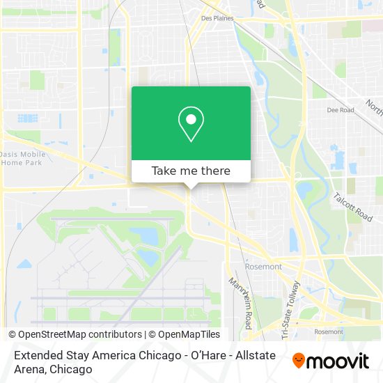 Extended Stay America Chicago - O’Hare - Allstate Arena map