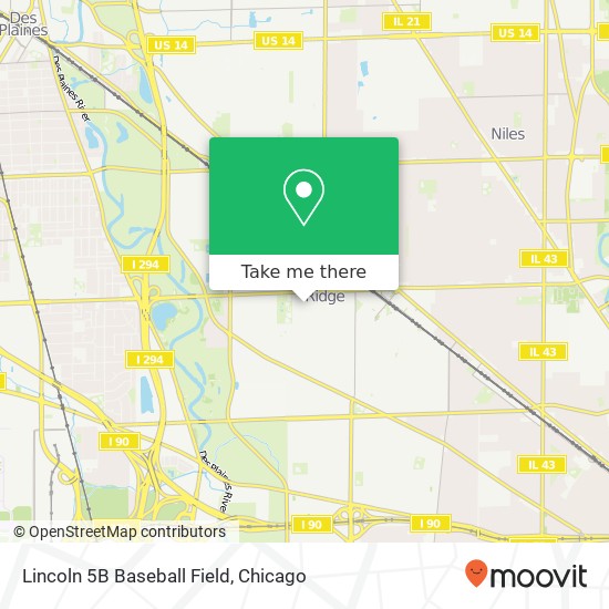 Mapa de Lincoln 5B Baseball Field