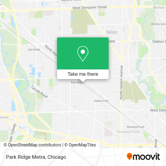 Park Ridge Metra map