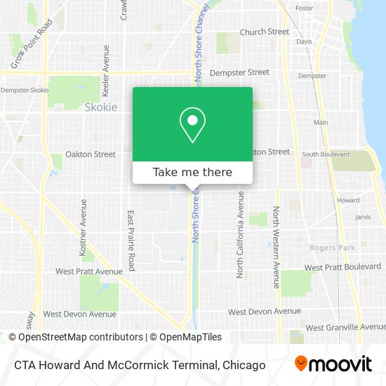 Mapa de CTA Howard And McCormick Terminal