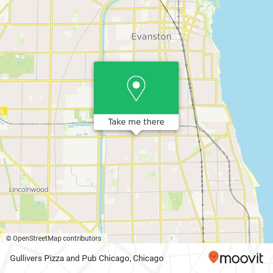 Mapa de Gullivers Pizza and Pub Chicago