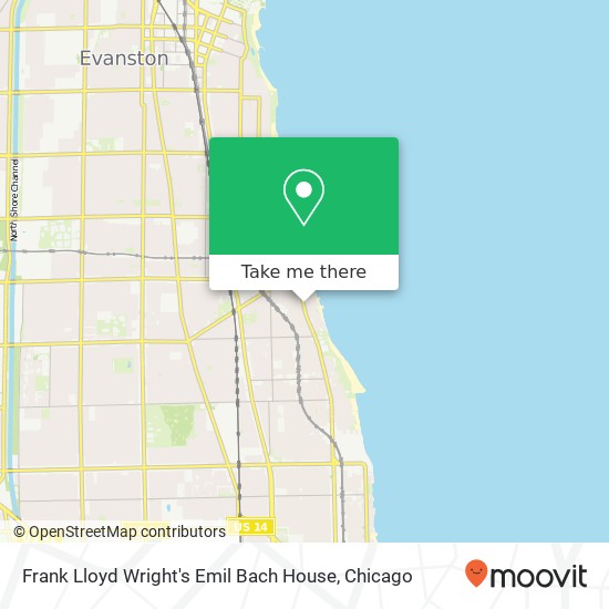 Frank Lloyd Wright's Emil Bach House map