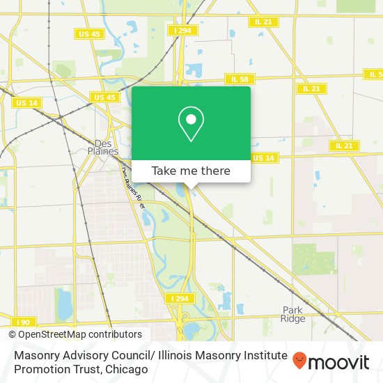 Mapa de Masonry Advisory Council/ Illinois Masonry Institute Promotion Trust