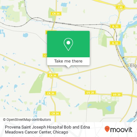 Provena Saint Joseph Hospital Bob and Edna Meadows Cancer Center map