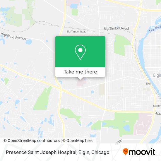 Mapa de Presence Saint Joseph Hospital, Elgin