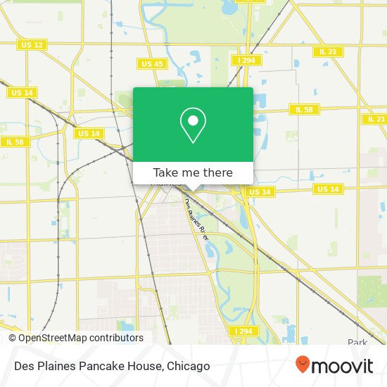 Mapa de Des Plaines Pancake House