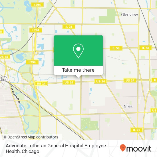 Mapa de Advocate Lutheran General Hospital Employee Health