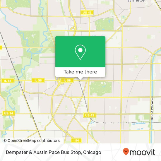 Dempster & Austin Pace Bus Stop map