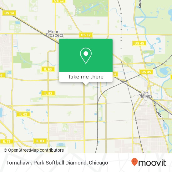 Tomahawk Park Softball Diamond map