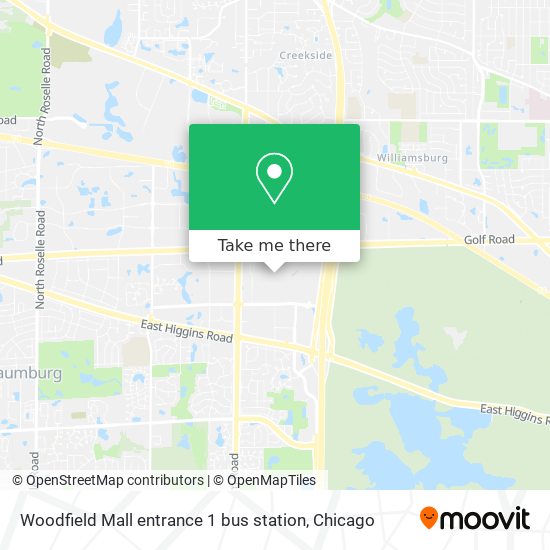 Mapa de Woodfield Mall entrance 1 bus station