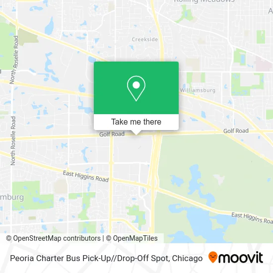 Peoria Charter Bus Pick-Up / /Drop-Off Spot map