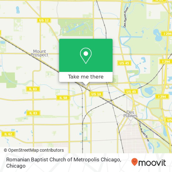 Romanian Baptist Church of Metropolis Chicago map