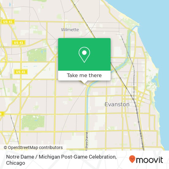 Mapa de Notre Dame / Michigan Post-Game Celebration