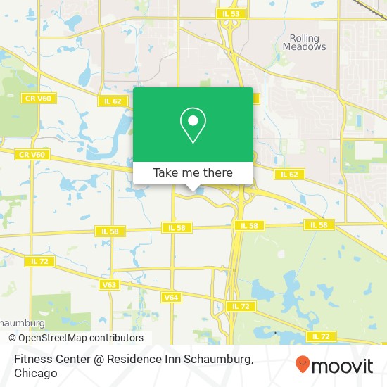 Mapa de Fitness Center @ Residence Inn Schaumburg