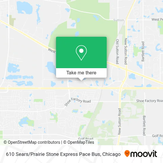 610 Sears / Prairie Stone Express Pace Bus map