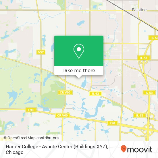 Mapa de Harper College - Avanté Center (Buildings XYZ)