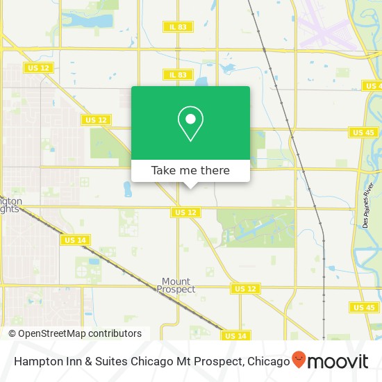 Hampton Inn & Suites Chicago Mt Prospect map