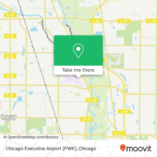 Chicago Executive Airport (PWK) map