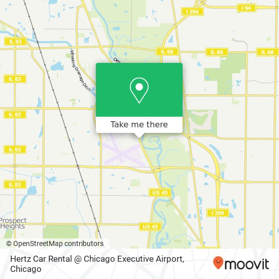 Hertz Car Rental @ Chicago Executive Airport map
