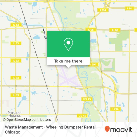 Waste Management - Wheeling Dumpster Rental map