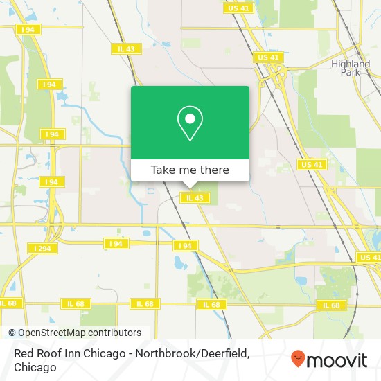 Mapa de Red Roof Inn Chicago - Northbrook / Deerfield