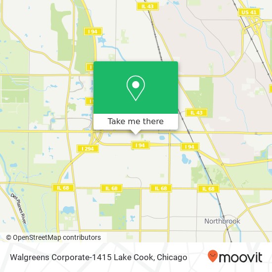 Mapa de Walgreens Corporate-1415 Lake Cook