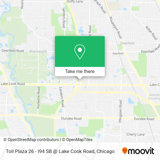 Toll Plaza 26 - I94 SB @ Lake Cook Road map