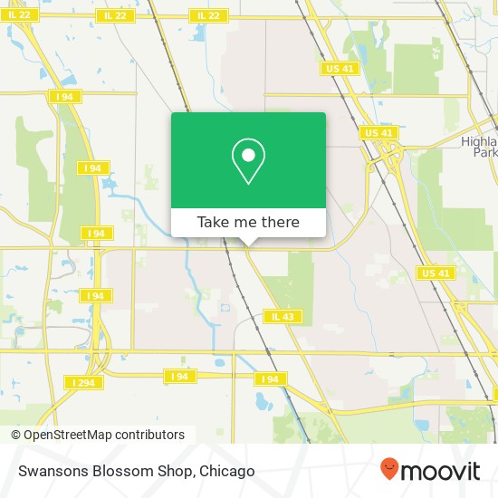 Mapa de Swansons Blossom Shop