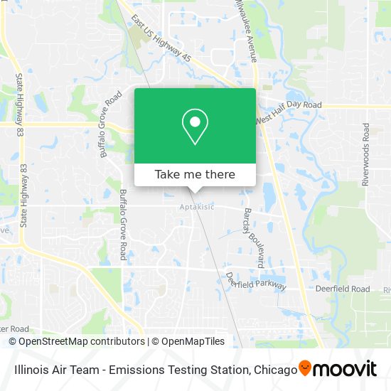 Mapa de Illinois Air Team - Emissions Testing Station