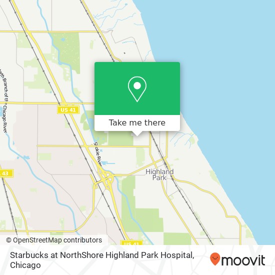 Starbucks at NorthShore Highland Park Hospital map