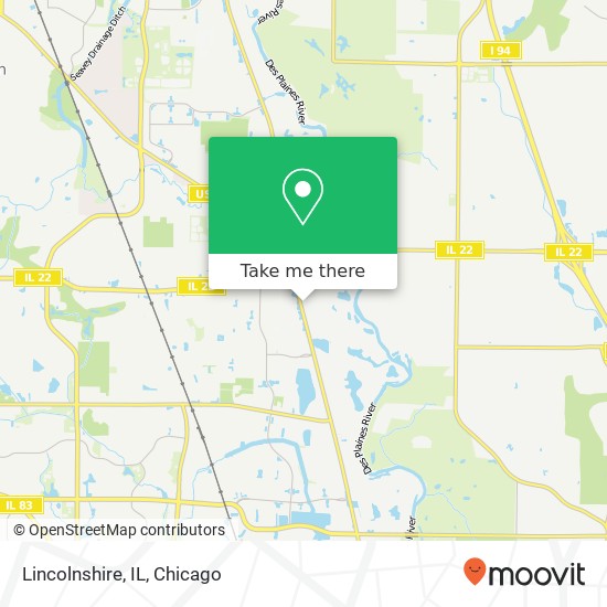 Mapa de Lincolnshire, IL