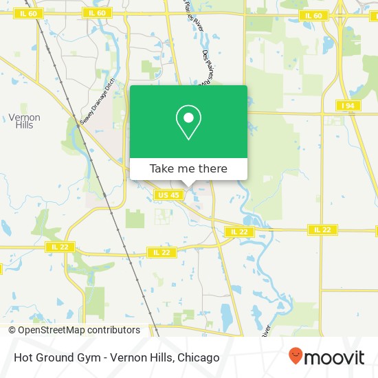 Mapa de Hot Ground Gym - Vernon Hills