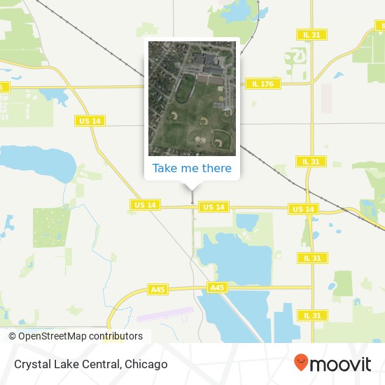 Crystal Lake Central map